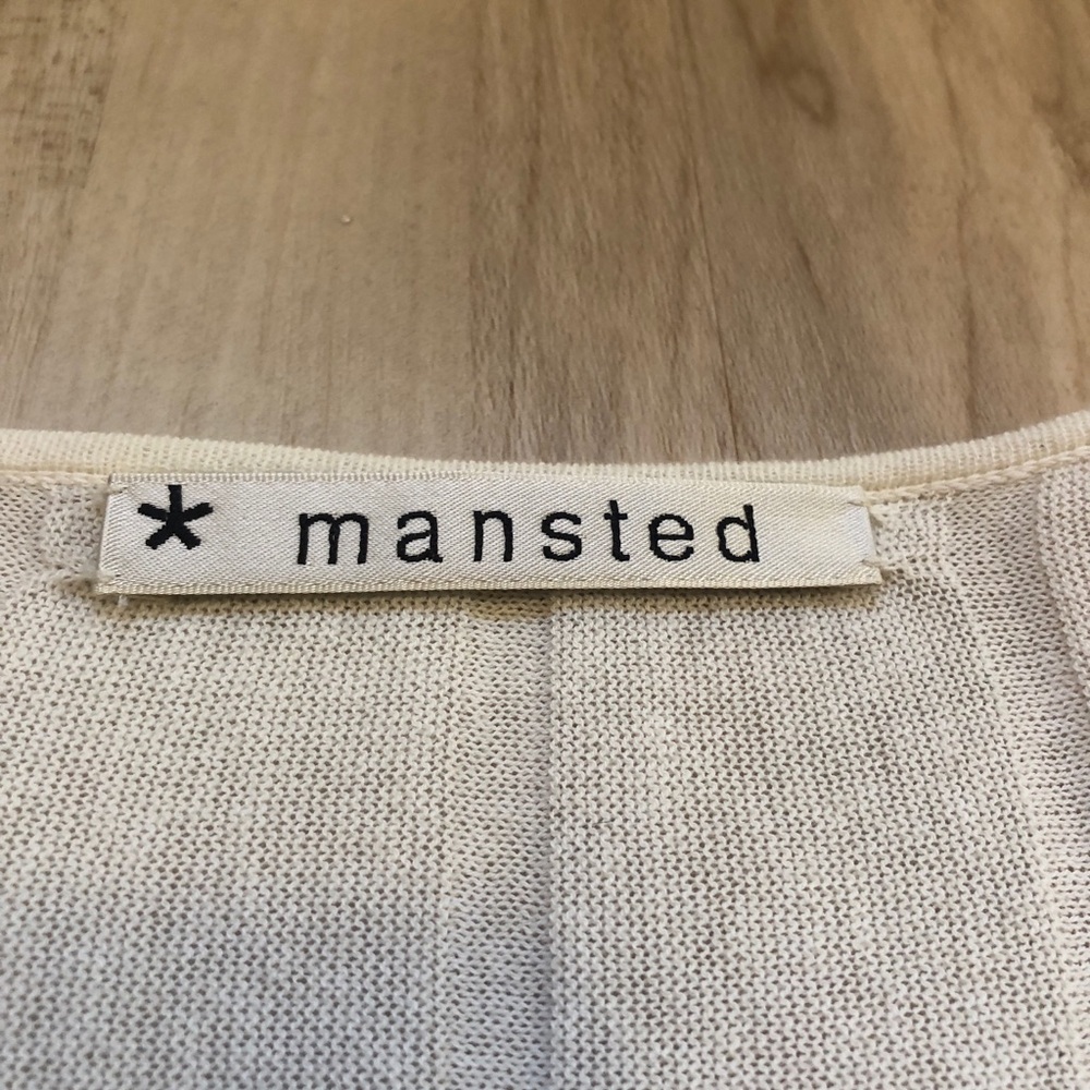 Mansted Cardigan M Ivory Cotton Button Front Lagenlook Cottagecore Danish Knit - Picture 10 of 16